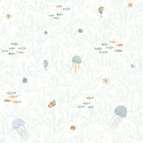 Tapeta meduzy i koralowce Casadeco OUTD 200816767 Companions Of The Sea Once Upon A Time 2