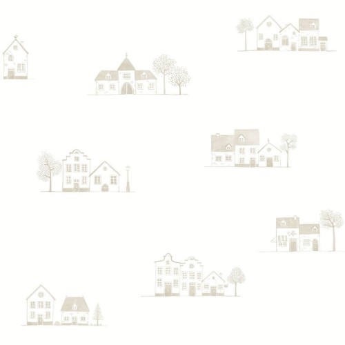 Tapeta domki Casadeco OUTD 200841221 Walk In The Village Once Upon A Time 2