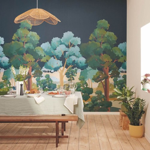 Mural krajobraz drzew Caselio BLD 106159005 S L'ete Indien Vert Balade