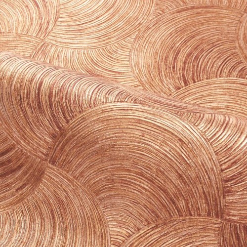 Tapeta zaokrąglone palmety na metalicznej folii Casamance 76620304 Aphelie Magnitude – Textures