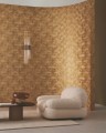 Tapeta zaokrąglone palmety na metalicznej folii Casamance 76620406 Aphelie Magnitude – Textures