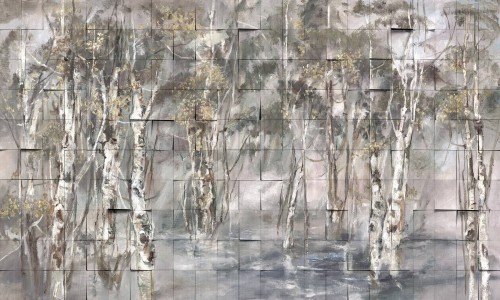 Fototapeta brzozowy las i mozaika Wonderwall Marika 35064000