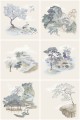 Tapeta sceny japońskiego ogrodu Cole & Son Tile Toile 126/10036 Shinrin Yoku