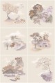 Tapeta sceny japońskiego ogrodu Cole & Son Tile Toile 126/10037 Shinrin Yoku