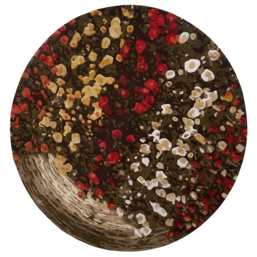 Dywan okrągły abstrakcyjny SPRING FLOWERS Handmade Collection Carpet Decor Fargotex
