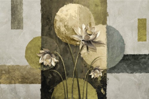 Fototapeta artystyczna kwiaty i geometria Lorenso TPA 0324 0072 01 Luvari