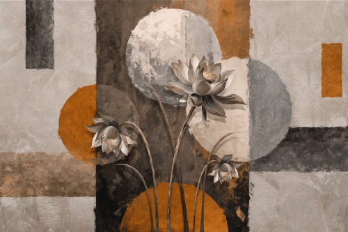 Fototapeta artystyczna kwiaty i geometria Lorenso TPA 0324 0072 04 Luvari