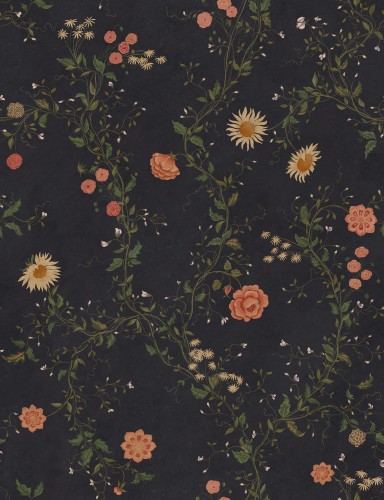 Fototapeta kwiatowe pnącza Sandberg S10517 Inger Midnight Blue Snickarglädjen & Lovisaslind