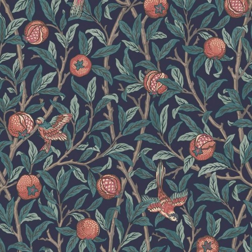 Tapeta botaniczna ptaki i owoce Graham & Brown Bird & Pomegranate 124259 William Morris At Home