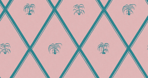 Mural kratownica i palmy Boras Tapeter 9640W Medina Wiener Werkstatte