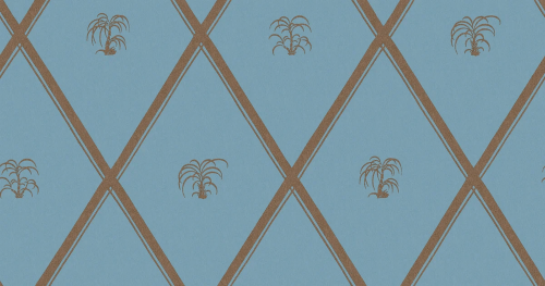 Mural kratownica i palmy Boras Tapeter 9641W Medina Wiener Werkstatte