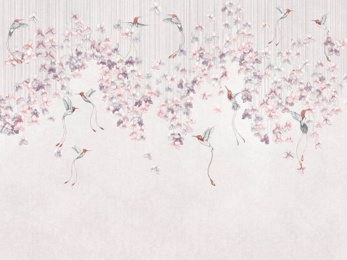 Fototapeta kwiaty i ptaki Wallcraft Colibris 975 32 2402