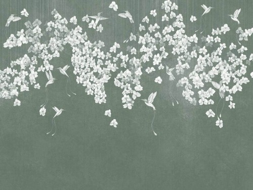 Fototapeta kwiaty i ptaki Wallcraft Colibris 975 33 2402