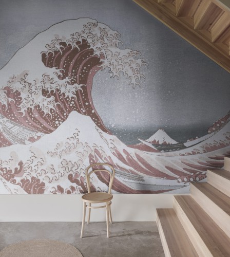 Fototapeta fala Rebel Walls R20531 Under the Wave off Kanagawa Pink First Rebels