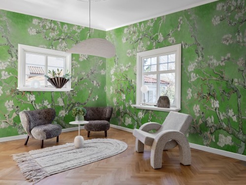 Fototapeta drzewo migdałowca Rebel Walls R20565 Almond Blossom Green First Rebels