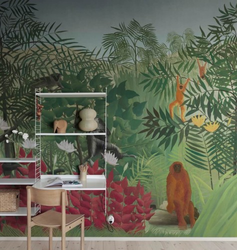 Fototapeta dżungla Rebel Walls R20573 Tropical Forest With Monkeys by Rousseau First Rebels