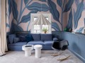 Fototapeta okazałe liście i kwiaty Rebel Walls R19961 Cool Flora Pink Blue Family Fun