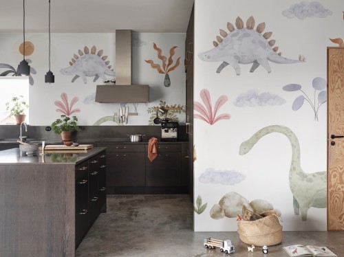 Fototapeta dinozaury Rebel Walls R19969 Dinosaur Oasis Multi Family Fun