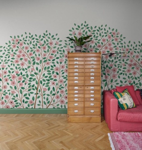 Fototapeta kwitnące drzewa Rebel Walls R19971 Blossom Tree Pink Family Fun