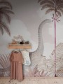 Fototapeta świat dinozaurów Rebel Walls R19973 Dinosaur Word Pink Family Fun