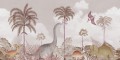 Fototapeta świat dinozaurów Rebel Walls R19973 Dinosaur Word Pink Family Fun