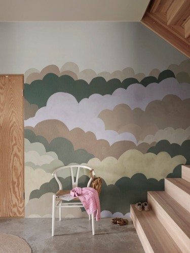 Fototapeta chmury Rebel Walls R19977 Fun Clouds Green Family Fun