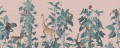 Fototapeta zwierzęta dżungli Rebel Walls R19992 Wildlife Stroll Pink Family Fun