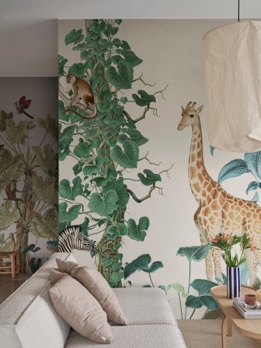 Fototapeta zwierzęta dżungli Rebel Walls R19993 Wildlife Stroll Multi Family Fun