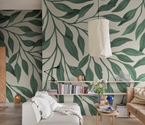 Fototapeta liście Rebel Walls R20000 Giant Leaves Dark Green Family Fun