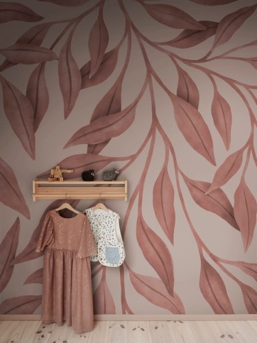 Fototapeta liście Rebel Walls R20002 Giant Leaves Pink Family Fun