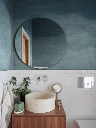 Fototapeta falujące morze Rebel Walls R20602 Sail Away Dark Blue Family Fun