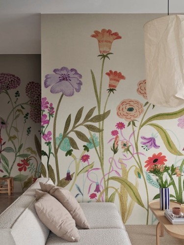 Fototapeta polne kwiaty Rebel Walls R20609 Summerfield Beige Family Fun