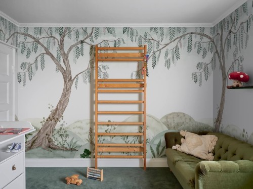 Fototapeta botaniczna Rebel Walls R20612 Dreamy Tree Light Green Family Fun