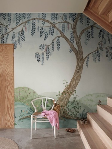 Fototapeta botaniczna Rebel Walls R20613 Dreamy Tree Soft Green Family Fun