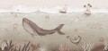 Fototapeta morskie stworzenia Rebel Walls R20615 Under the Sea Beige Family Fun