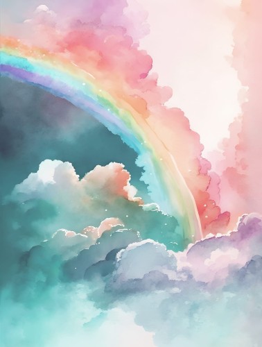 Mural akwarelowa tęcza Decoprint CW6000-3 Rainbow Magic Cute Walls