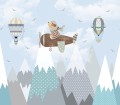 Mural góry, samolot i balony Decoprint CW6001-1 Air Travel Bear Magic Cute Walls