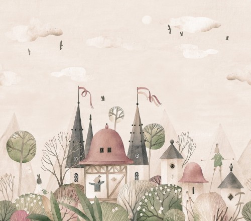 Mural zamek królików Decoprint CW6007-7 Woodland Bunnies Cute Walls