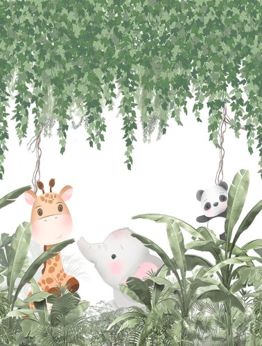 Mural zwierzęta dżungli Decoprint CW6016-1 Jungle Friends Expedition Cute Walls