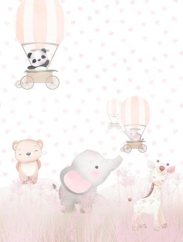 Mural zwierzęta Decoprint CW6031-1 Friends Balloon Wagon Cute Walls