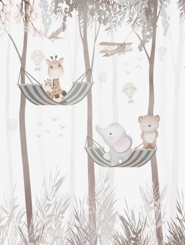 Mural zwierzęta w lesie Decoprint CW6032-1 Forest Tour Cute Walls