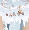 Mural góry i latające zwierzęta Decoprint CW6033-1 High-Flying Cyclist Cute Walls