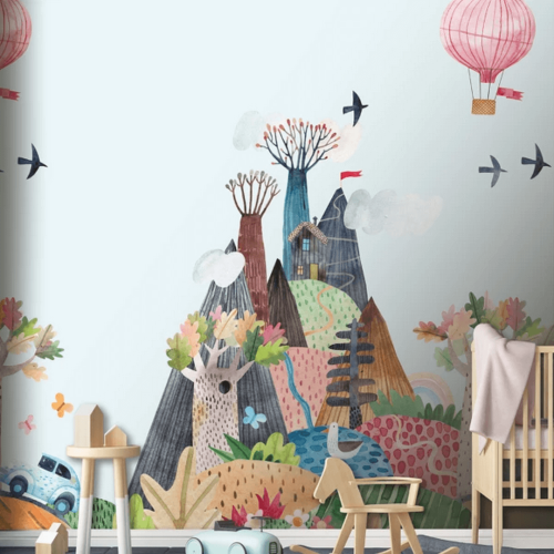 Mural botaniczny Decoprint CW6036-2 Car Trip Cute Walls