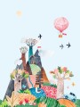 Mural botaniczny Decoprint CW6036-2 Car Trip Cute Walls