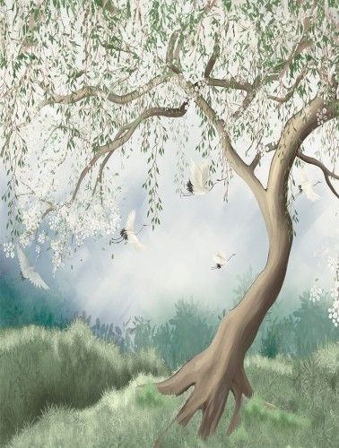 Mural krajobraz natury Decoprint CW6051-1 Weeping Willow Cute Walls