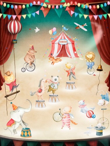 Mural cyrk Decoprint CW6056-1 Playing Circus Cute Walls