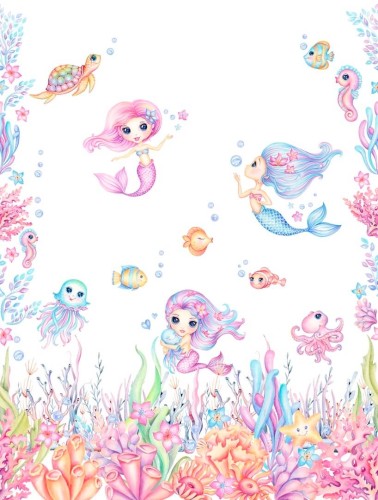 Mural syreny Decoprint CW6059-1 Little Mermaids Cute Walls