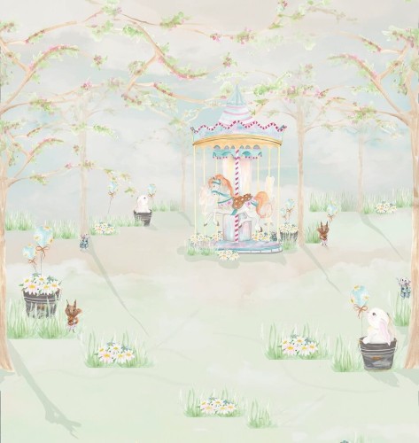 Mural natura i karuzela Decoprint CW6111-1 Carousel Cute Walls