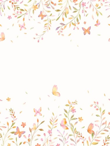 Mural rośliny i motyle Decoprint CW6126-1 Butterfly Garden Cute Walls