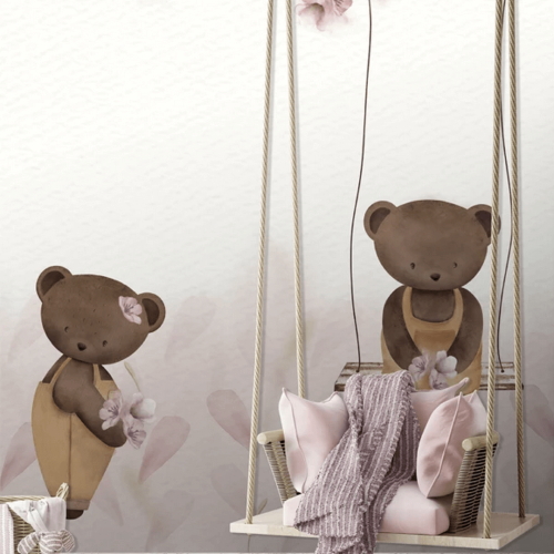 Mural misie Decoprint CW6127-1 Swingin Teddy Cute Walls